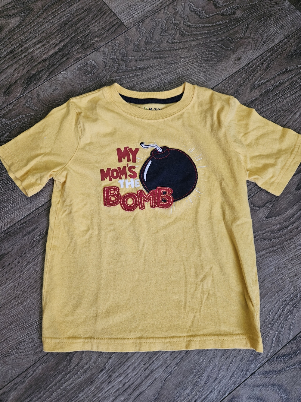90's Style- Yellow Kids Graphic Tee - "My Mom's The Bomb"